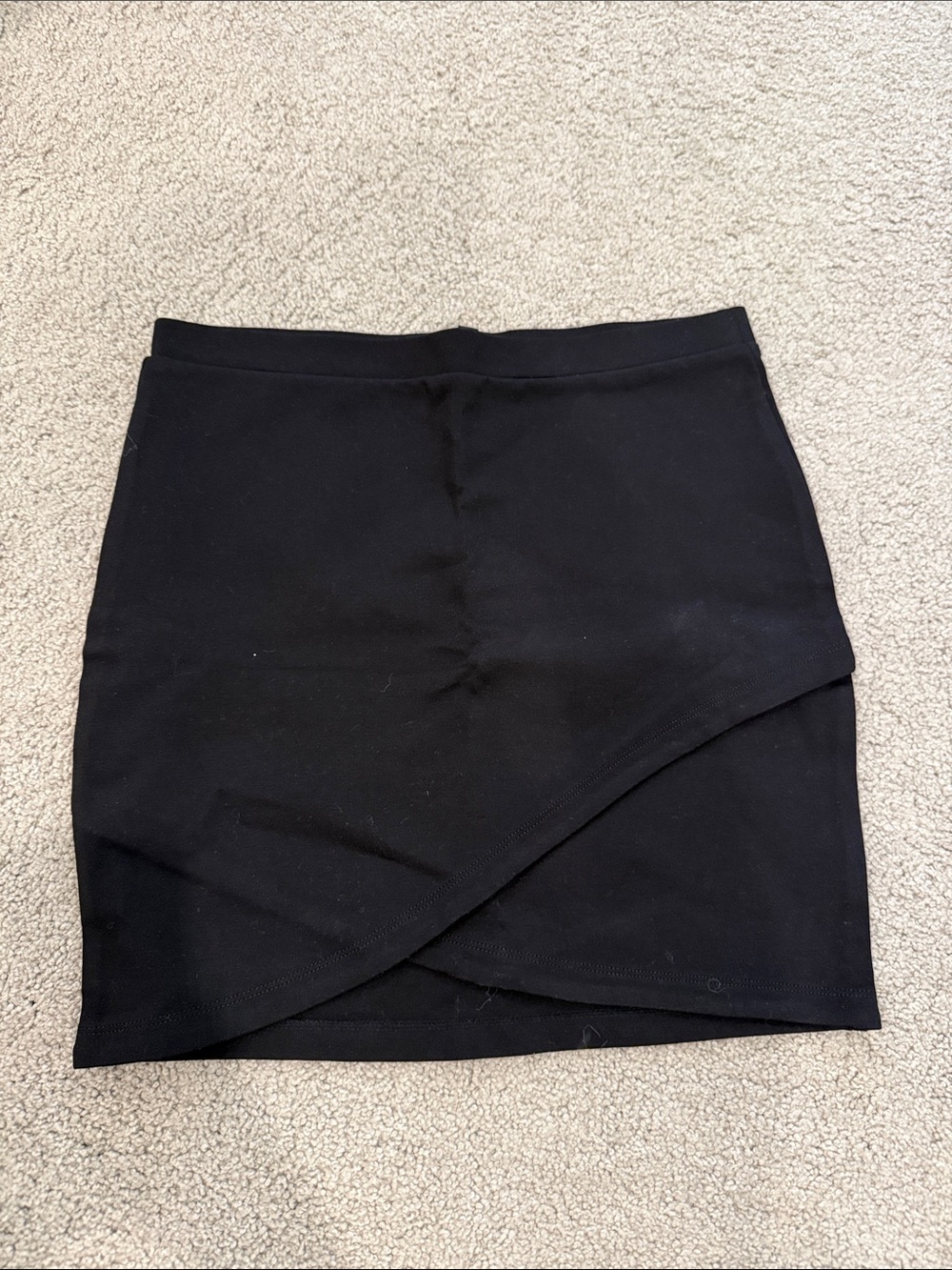 Black Women's Wrap-Front Mini Skirt